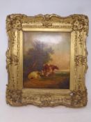 19th century English school, milkmaid and cattle, oil on canvas, 30 x 24.