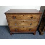 A 19th century mahogany three drawer chest (a/f)