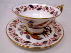 A Royal Crown Derby bone china teacup and saucer no.