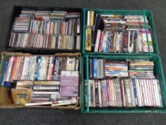 Four crates of assorted DVD's and CD's