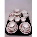 A tray of twenty-one piece Royal Albert Chatsworth bone china tea service