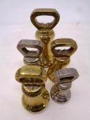 Five 19th century W T Avery weights