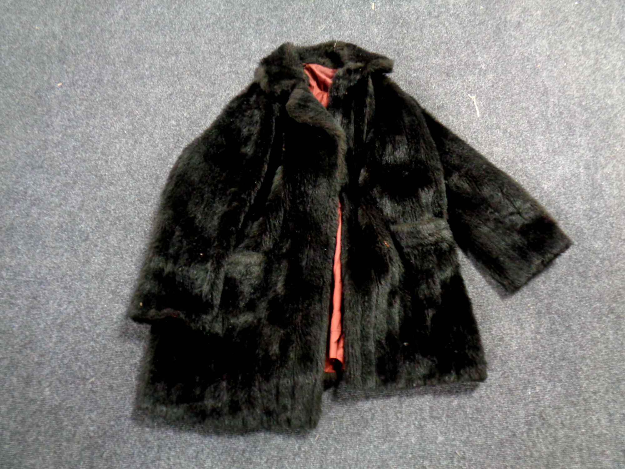 A faux fur coat