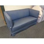 A 20th century Scandinavian two seater settee upholstered in a blue fabric