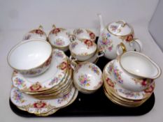 A tray of thirty seven pieces of Windsor bone tea china