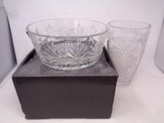 A Waterford Crystal Nocturne Collection lead crystal 10" bowl in original box together with further