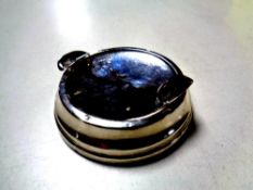 A silver ashtray
