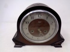 A 1930's oak cased Smiths Enfield mantel clock