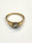 An 18ct yellow gold diamond solitaire ring, 3.2g, approximately 0.4ct.