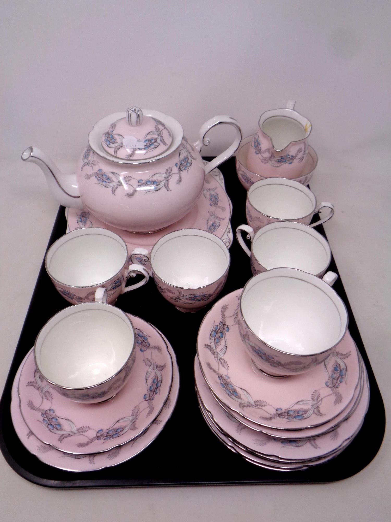 A tray of twenty one piece Royal Grafton Karebell and Fern bone china tea service