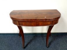 A 19th century mahogany turnover topped tea table,