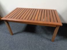 A teak rectangular coffee table