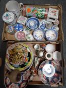 Two boxes of oriental ceramics