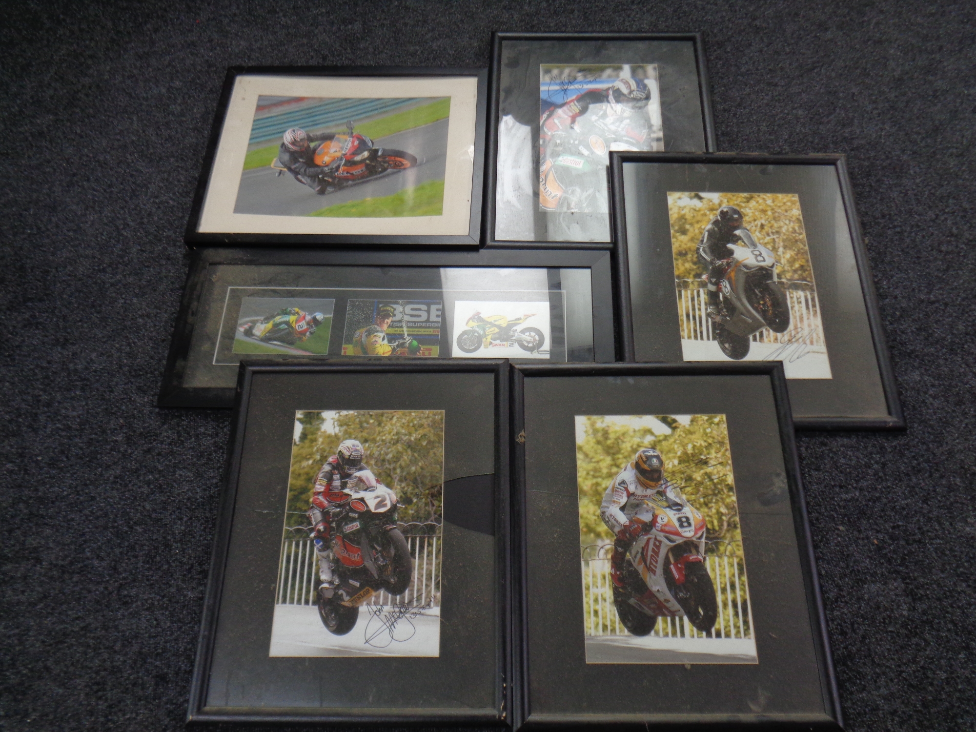 Six framed super bike pictures,
