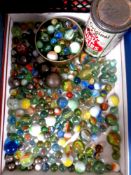 A box of vintage marbles,