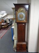 A 19th century mahogany longcase clock with brass and silvered dial signed Mitchell of Inverury,