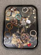 A collection of costume jewellery, bracelets etc.