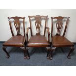 A set of eight Edwardian mahogany Queen Anne style armchairs