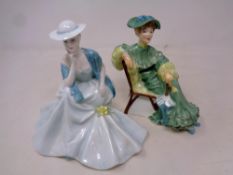 A Royal Doulton figure : Ascot, HN2356, together with a Coalport "Ladies of Fashion" figure,