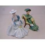 A Royal Doulton figure : Ascot, HN2356, together with a Coalport "Ladies of Fashion" figure,