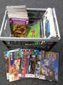 A box of a quantity of Star Wars comics to include Invasion, Star Wars Tales, Jedi Quest etc,