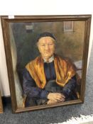 Continental oil on board painting, portrait of a clergyman,