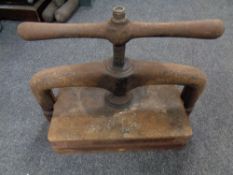 A Victorian cast iron book press