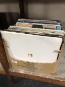 A box of vinyl LP records - Pet Shop Boys, Elton John, Dire Straits, Barry White,