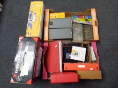 Two boxes of slide boxes, Kodak digital printer, Prime Film scanner,