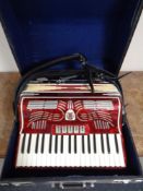 An A Guerrini & Sons piano accordion in case