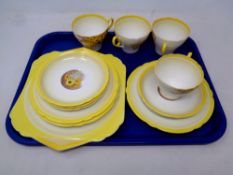 A tray of seventeen pieces of Shelley bone tea china