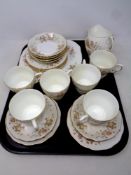 A tray of twenty one piece Colclough Avon tea service