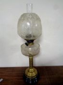 A 19th century Duplex oil lamp