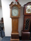 A 19th century oak cased longcase clock with painted dial signed John G Innes of Greenbrae,