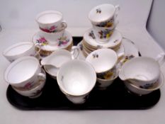 A tray of twenty piece Gainsborough tea china and twenty two pieces of Royal Vale tea china