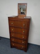 A mid 20th century five drawer gentleman's vanity chest