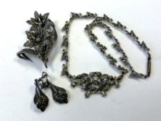 A group of silver and marcasite jewellery