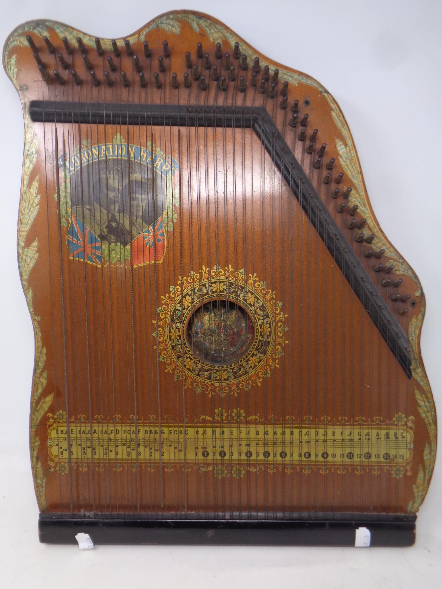 A vintage Coronation harp