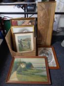 A box of a quantity of assorted continental colour prints, photographs,