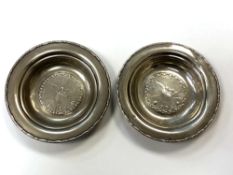 Two silver Norwegian dishes relating to the My Stella Polaris,