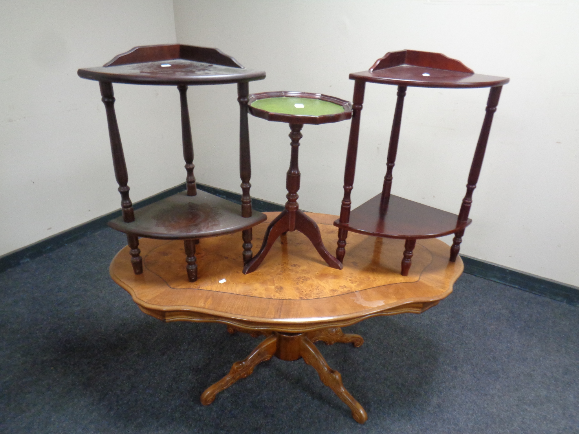 An Italian style pedestal coffee table,