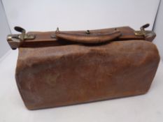 An early 20th century leather doctor's bag