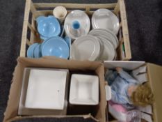 Two boxes of commercial dinner ware, Poole dinner ware,