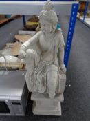 A concrete garden figure - Indian Goddess,