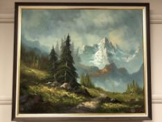 Continental school : an alpine landscape, oil on canvas,