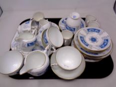 A tray of thirty five pieces of Coalport Revelry bone tea china