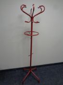 A 20th century metal hat and coat stand