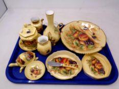 A tray of twelve pieces of Aynsley Orchard Gold cabinet china