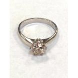 An 18ct white gold solitaire diamond ring, approximately 1.37ct, size N.