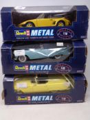 Three Revell 1:18 die cast cars - Porsche 930 Turbo Slant Nose Convertible,